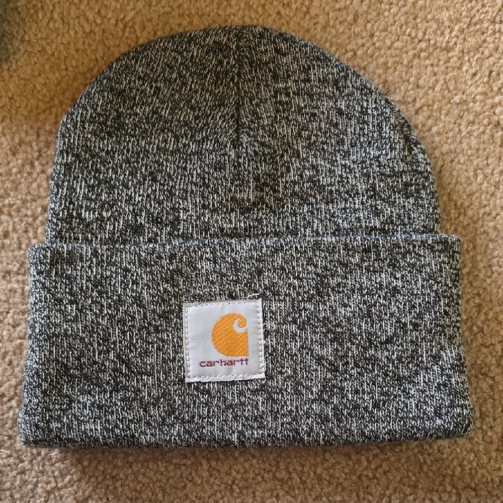 Carhartt Black and White Knit Beanie